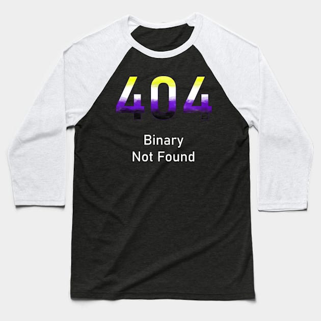 404 Binary Not Found Baseball T-Shirt by AceOfTrades